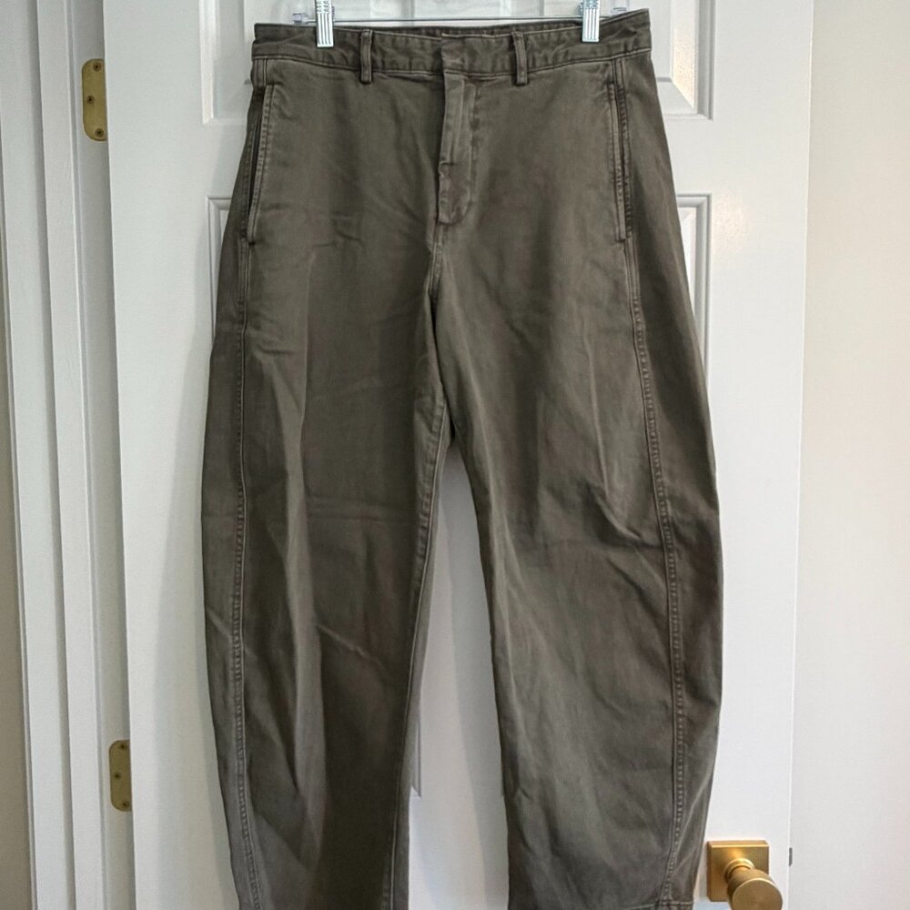 GAP High-Rise Utility Jeans in Olive Green